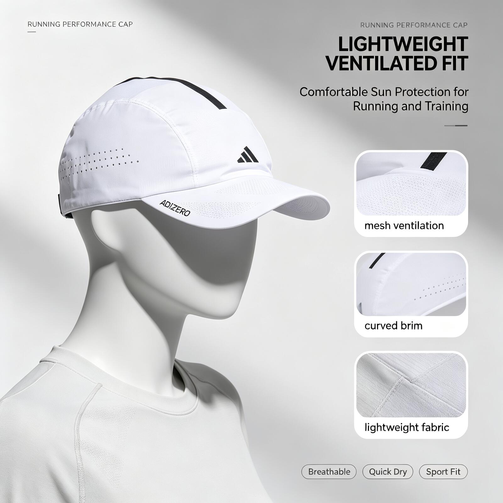 Gorra de Running Adidas Blanca - Running Cap Lightweight reseña y precio